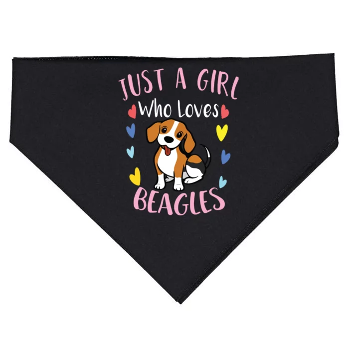 Cute Just A Who Loves Beagles USA-Made Doggie Bandana