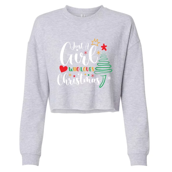 Christmas Just A Who Loves Funny Gift Cropped Pullover Crew