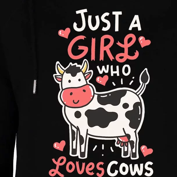 Cow Just A Who Loves Cows Farmer Butcher Milk Womens Funnel Neck Pullover Hood