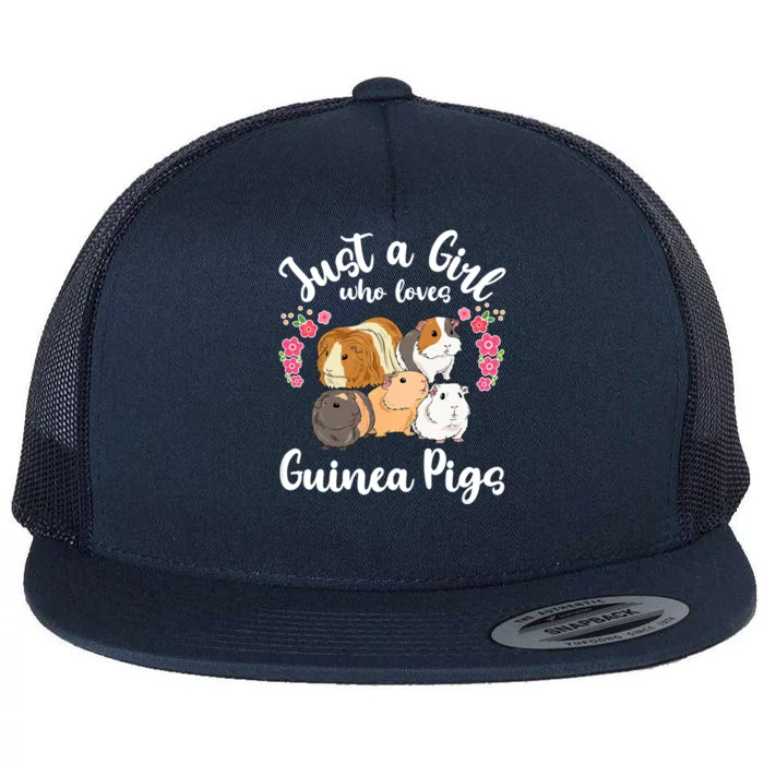 Guinea Pig Just A Giirl Who Loves Guinea Pigs Retro Flat Bill Trucker Hat