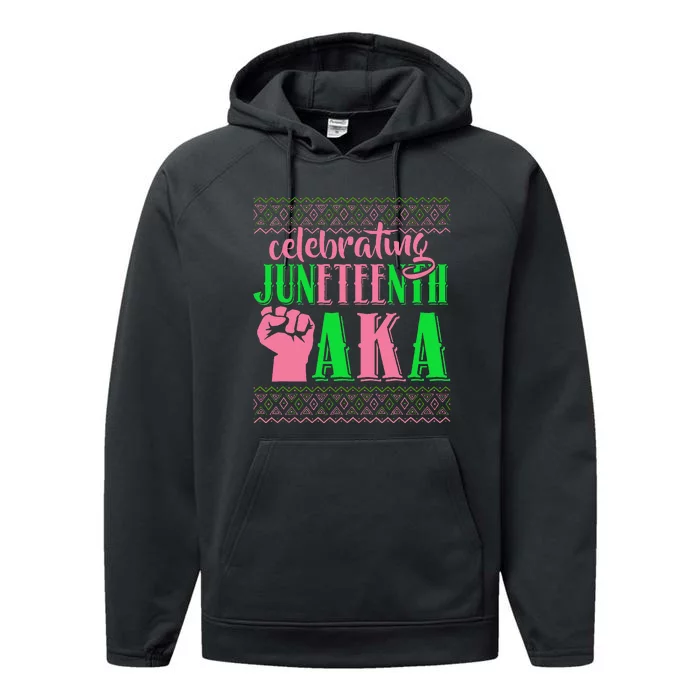 Celebrating Juneteenth AKA Fist Black History Performance Fleece Hoodie