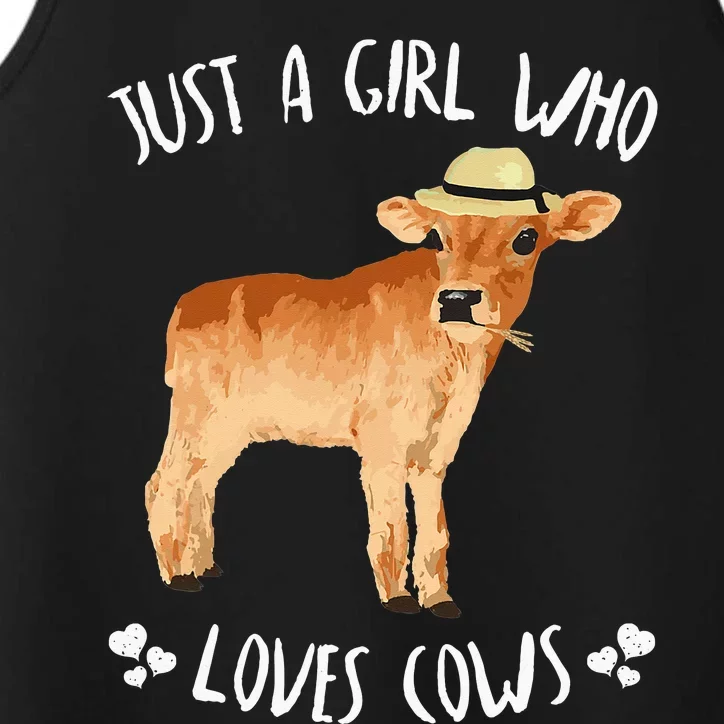 Cute Just A Who Loves Cows animal Performance Tank