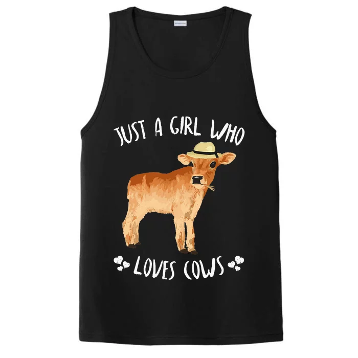 Cute Just A Who Loves Cows animal Performance Tank