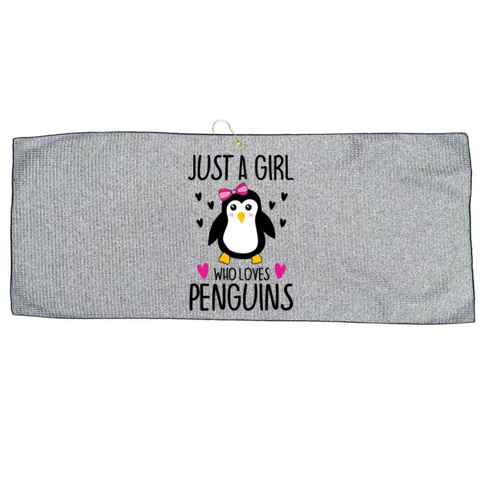 Cute Just A Who Loves Penguins Trendy Penguin Gift Large Microfiber Waffle Golf Towel