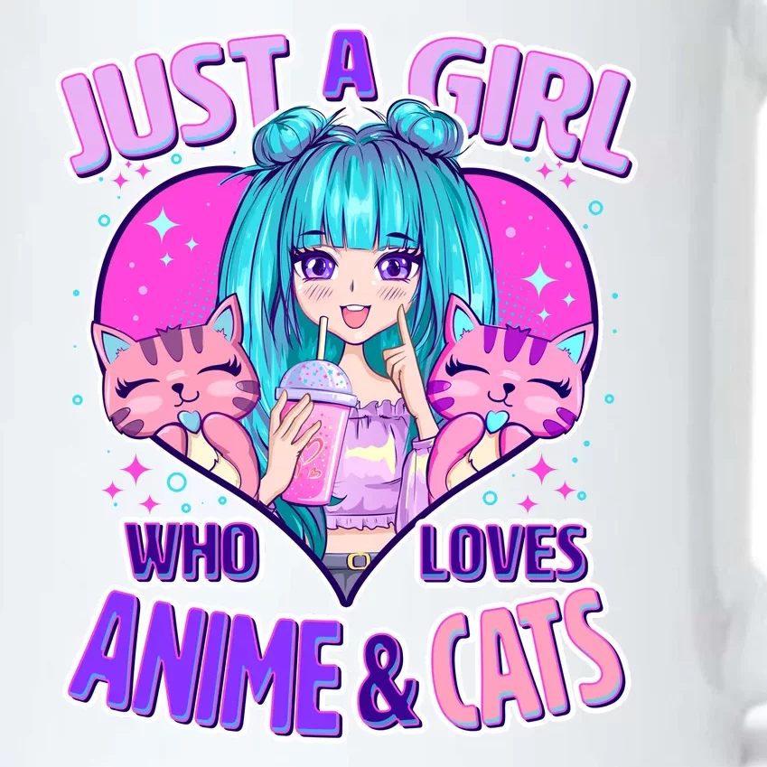 Cute Just A Girl Who Love Anime And Cats Black Color Changing Mug