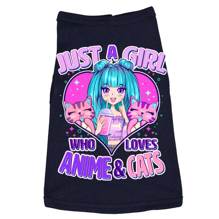 Cute Just A Girl Who Love Anime And Cats Doggie Tank