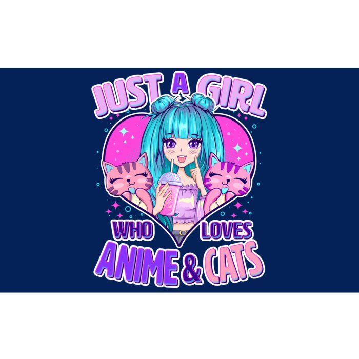 Cute Just A Girl Who Love Anime And Cats Bumper Sticker