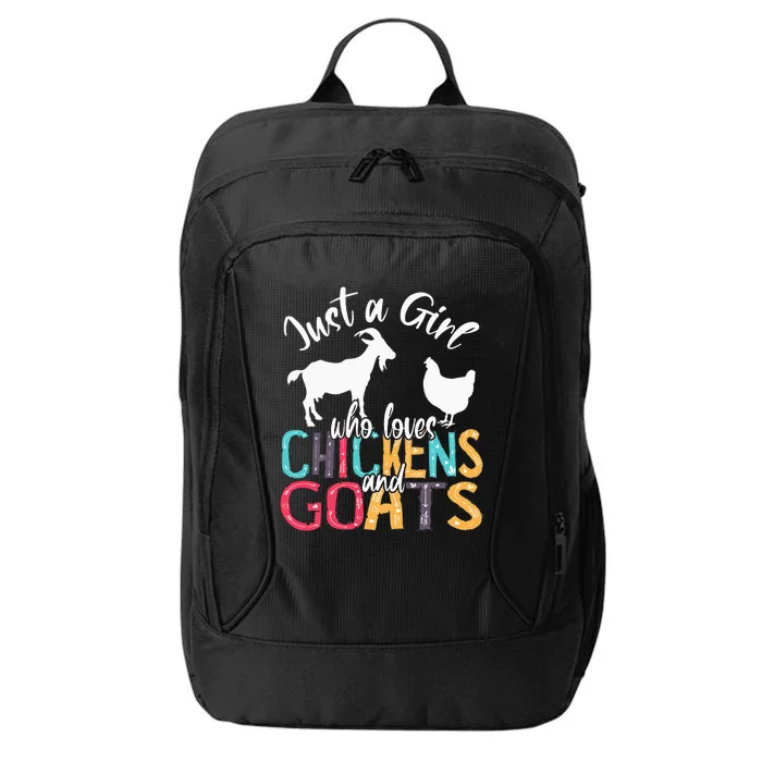 Cute Just A Girl Who Loves Chickens Goats Farmer City Backpack