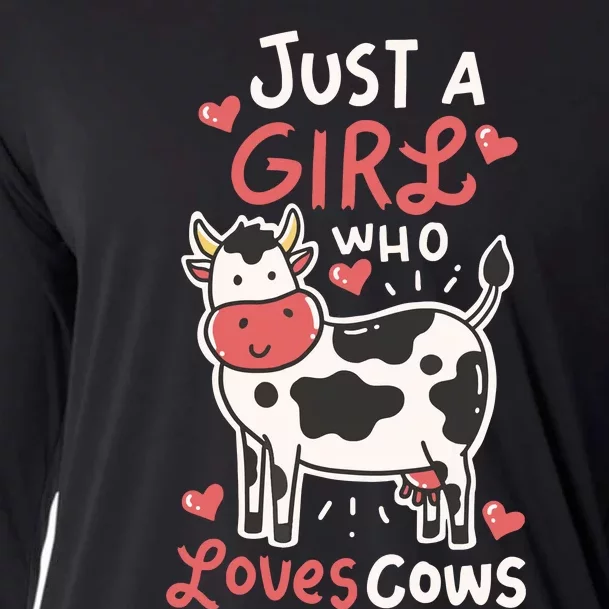 Cow Just A Who Loves Cows Farmer Butcher Milk Cooling Performance Long Sleeve Crew