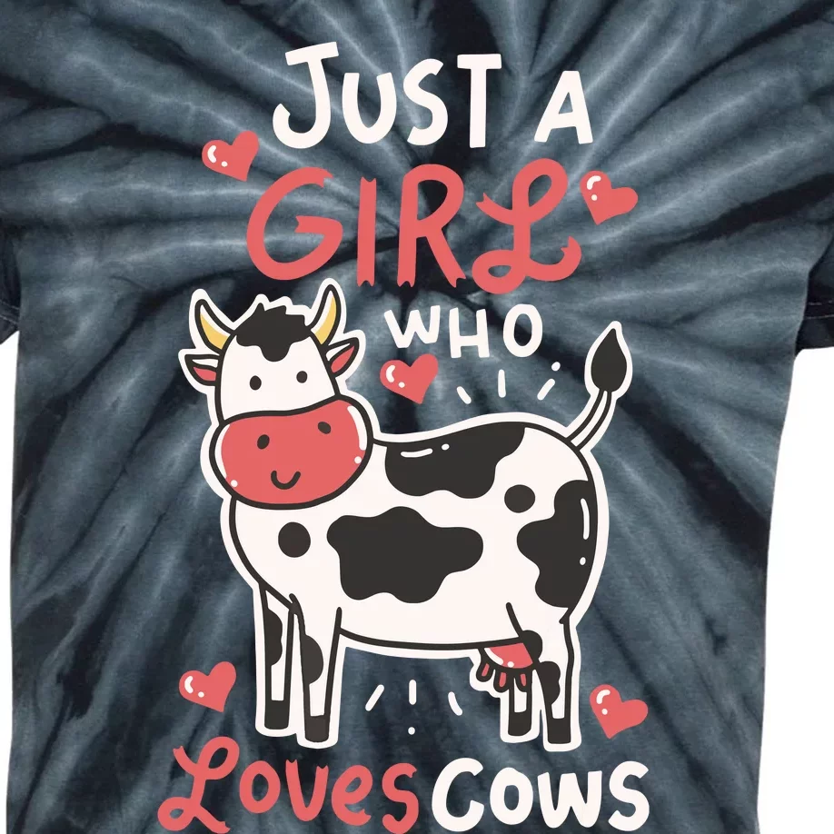 Cow Just A Who Loves Cows Farmer Butcher Milk Kids Tie-Dye T-Shirt