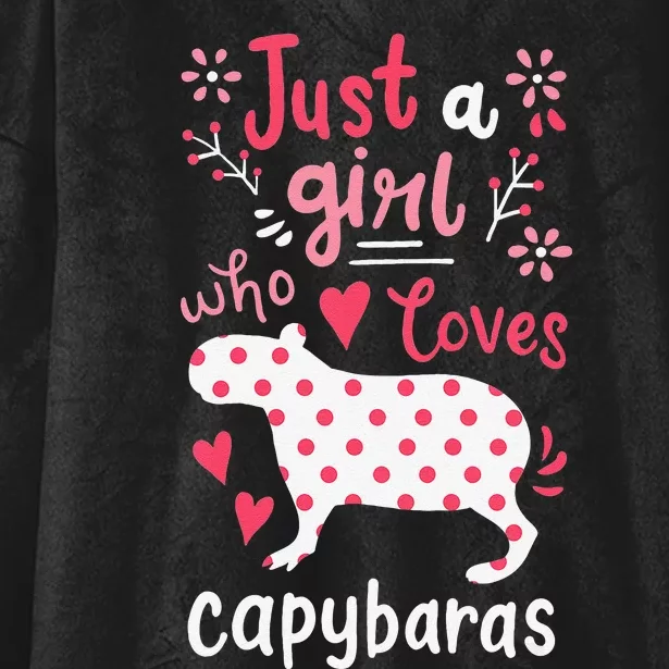 Capybara Just A  Who Loves Capybaras Hooded Wearable Blanket