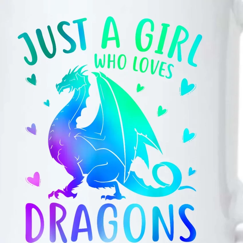 Cute Just A Girl Who Loves Dragons Tie Dye Black Color Changing Mug