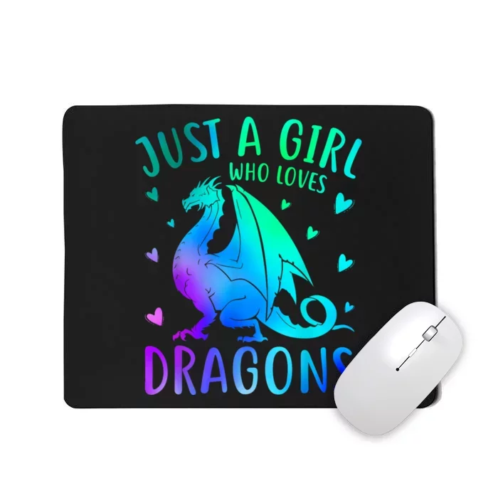 Cute Just A Girl Who Loves Dragons Tie Dye Mousepad