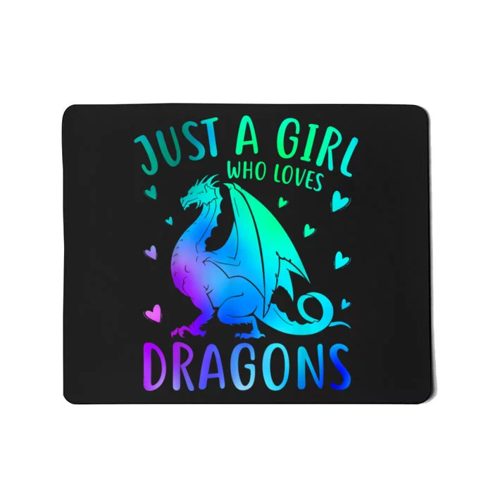 Cute Just A Girl Who Loves Dragons Tie Dye Mousepad