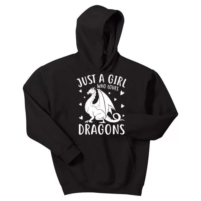 Cute Just A Girl Who Loves Dragons Kids Hoodie