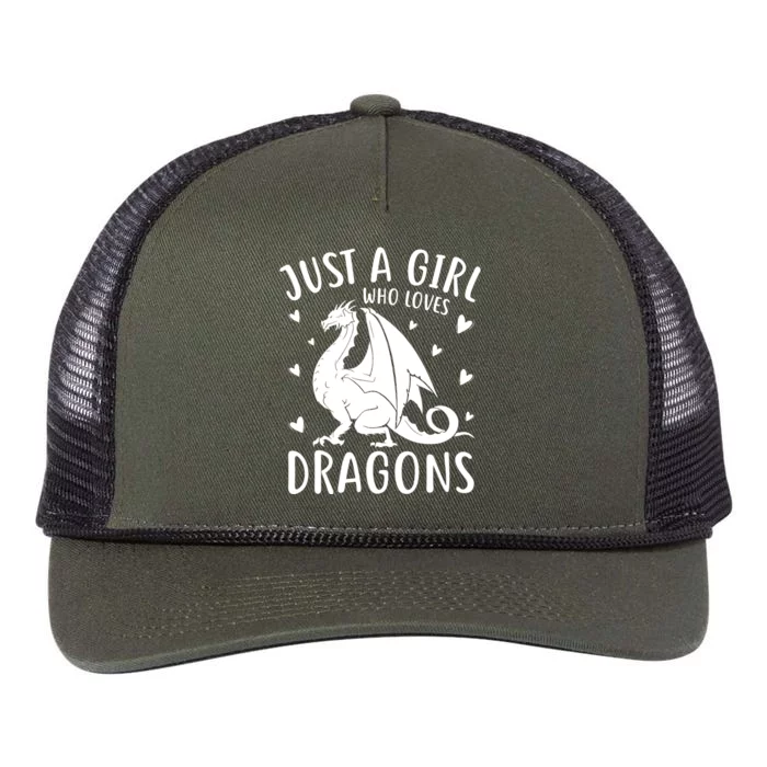 Cute Just A Girl Who Loves Dragons Retro Rope Trucker Hat Cap