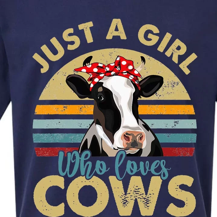 Cow Just A Who Loves Cows funny animal Sueded Cloud Jersey T-Shirt