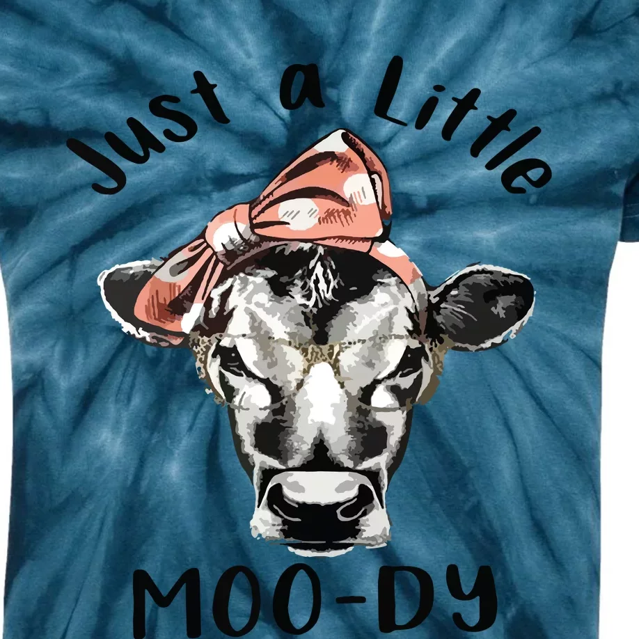 Cow Just A Little Moody Funny Cow Cow Lover Gift Kids Tie-Dye T-Shirt