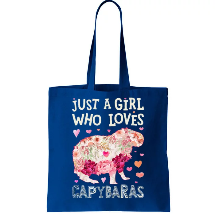 Capybara Just A Who Loves Capybaras Flower Tote Bag