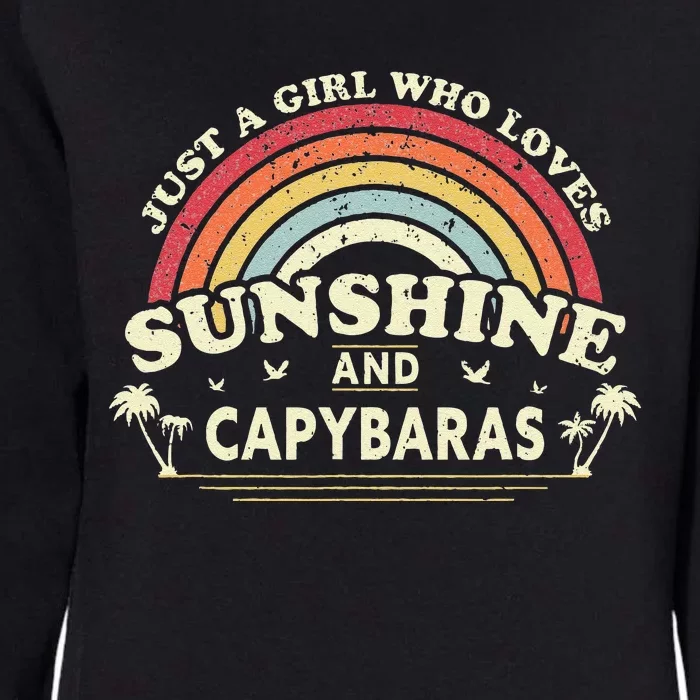 Capybara Just A Who Loves Capybaras Flower Womens California Wash Sweatshirt