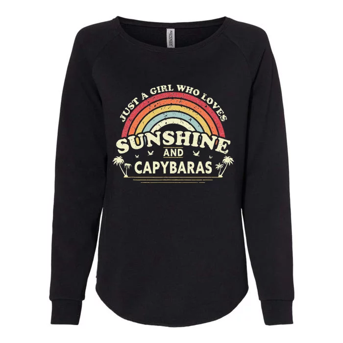 Capybara Just A Who Loves Capybaras Flower Womens California Wash Sweatshirt