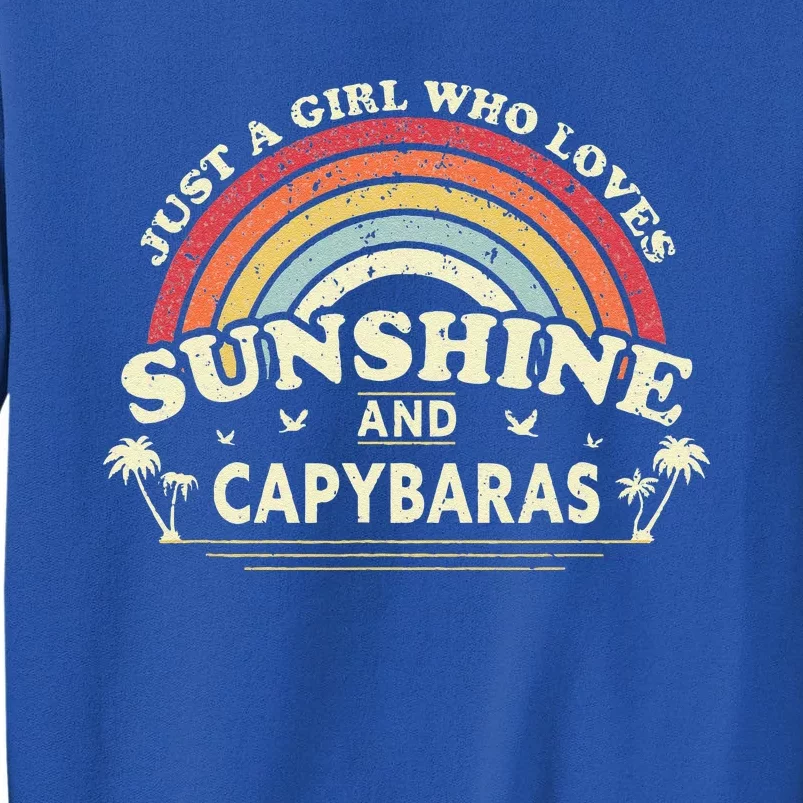 Capybara Just A Who Loves Capybaras Flower Tall Sweatshirt