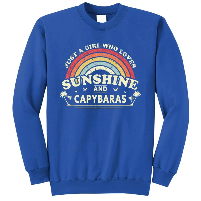 Capybara Just A Who Loves Capybaras Flower Tall Sweatshirt