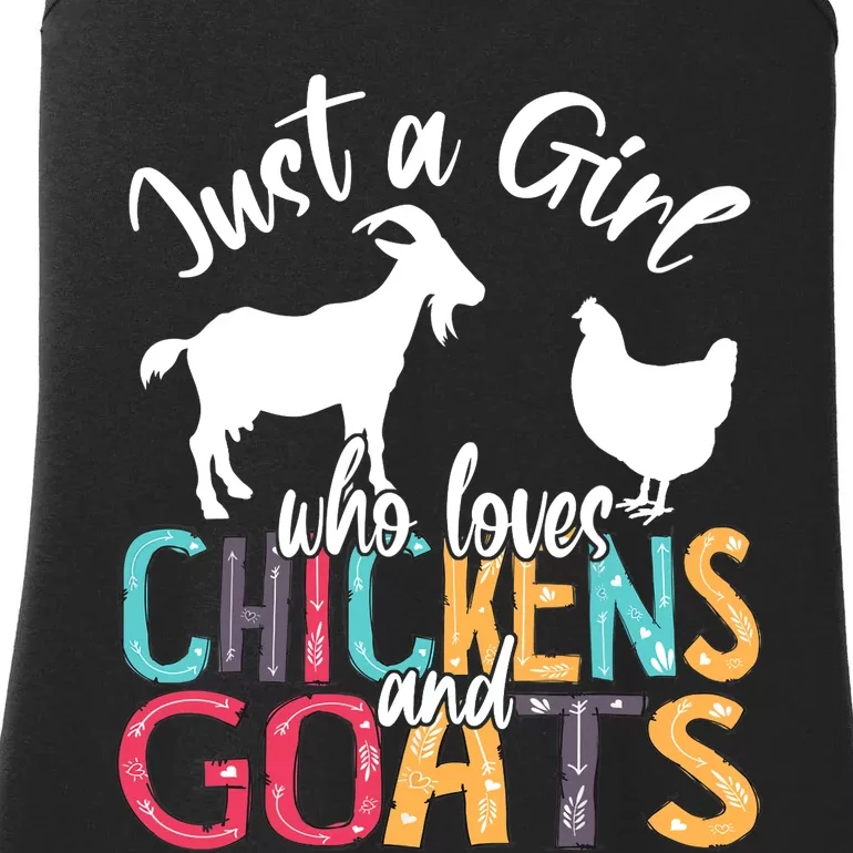 Cute Just A Girl Who Loves Chickens Goats Farmer Girls Gift Ladies Essential Tank