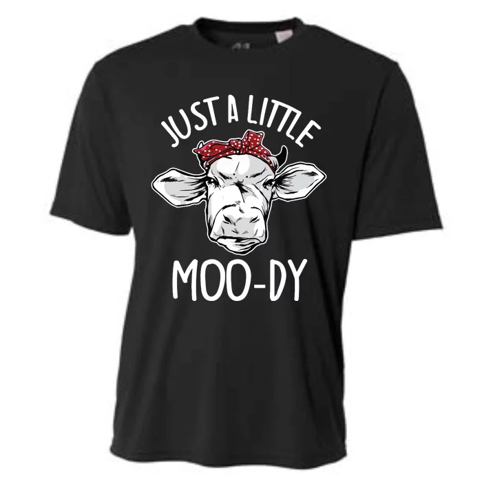 Cow Just A Little Moody Funny Cow Lover Cooling Performance Crew T-Shirt