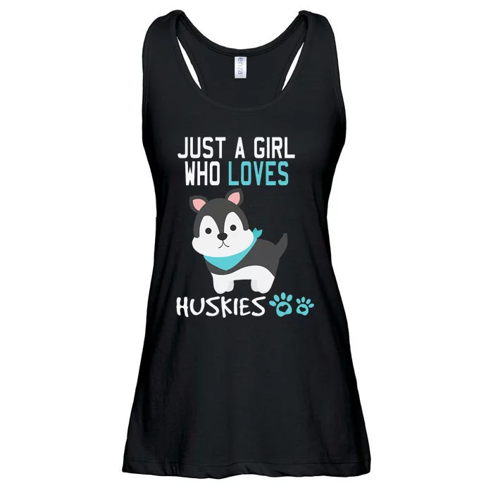 Cute Just A Who Loves Huskies Dog Lover Gift Ladies Essential Flowy Tank