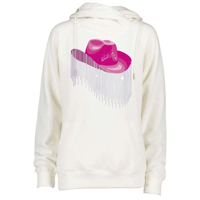 Cowboy Jewel And Glitter Womens Funnel Neck Pullover Hood