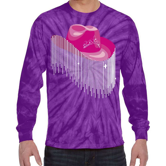 Cowboy Jewel And Glitter Tie-Dye Long Sleeve Shirt