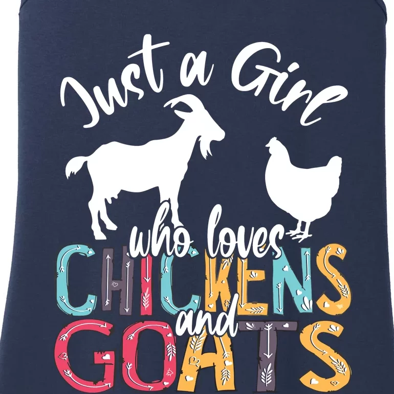 Cute Just A Girl Who Loves Chickens Goats Farmer Girl Ladies Essential Tank