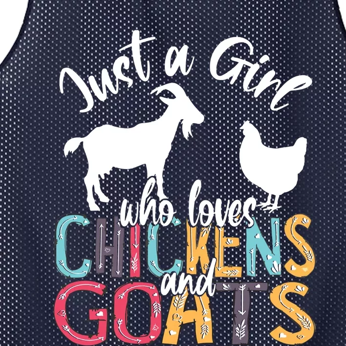 Cute Just A Girl Who Loves Chickens Goats Farmer Girl Mesh Reversible Basketball Jersey Tank