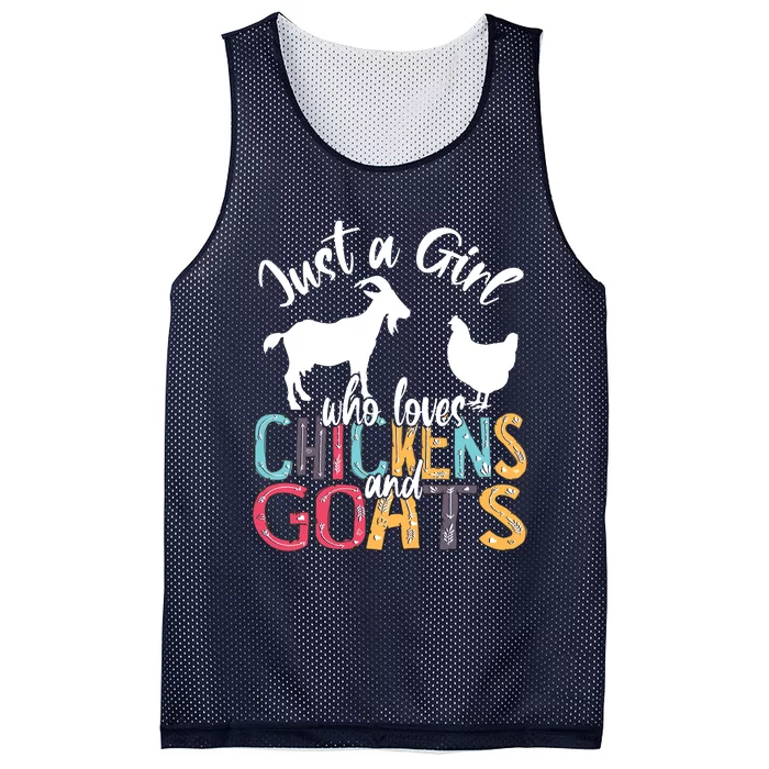 Cute Just A Girl Who Loves Chickens Goats Farmer Girl Mesh Reversible Basketball Jersey Tank