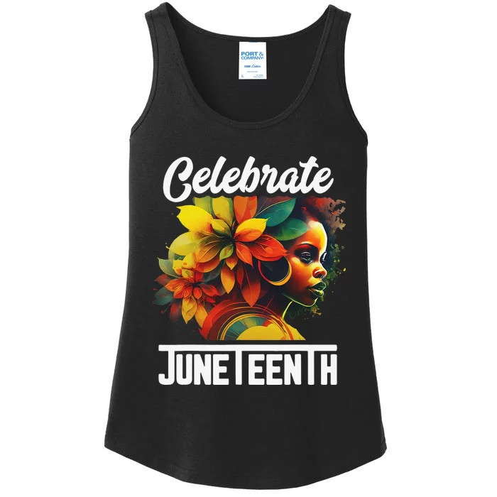 Celebrate Juneteenth  African Black History Month Ladies Essential Tank