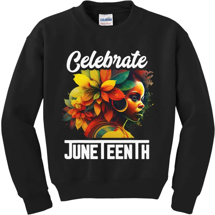 Celebrate Juneteenth  African Black History Month Kids Sweatshirt