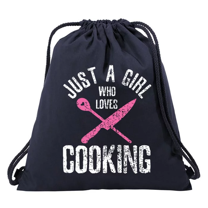 Cook Just A Girl Who Loves Cooking Chef Vintage Drawstring Bag