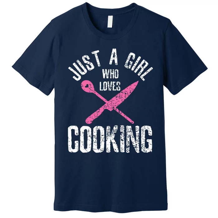 Cook Just A Girl Who Loves Cooking Chef Vintage Premium T-Shirt