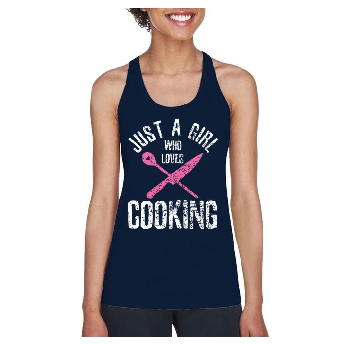 Cook Just A Girl Who Loves Cooking Chef Vintage Women's Racerback Tank