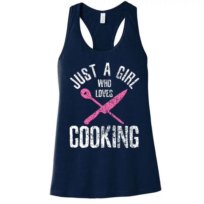 Cook Just A Girl Who Loves Cooking Chef Vintage Women's Racerback Tank