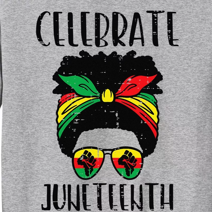 Celebrate Juneteenth Afro Africa Bandana Sunglasses Tall Sweatshirt