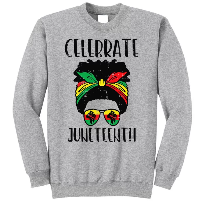 Celebrate Juneteenth Afro Africa Bandana Sunglasses Tall Sweatshirt