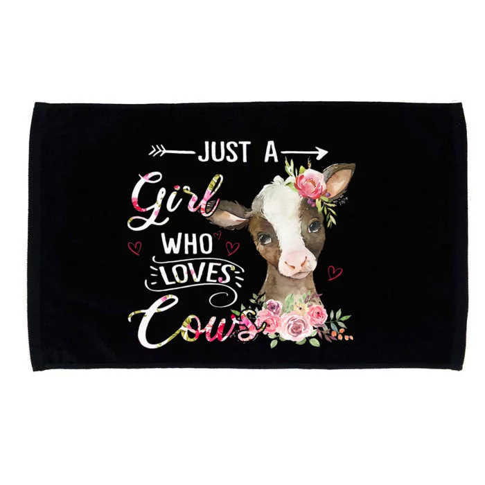 Cow Just A Girl Who Loves Cows Funny  Gifts Microfiber Hand Towel