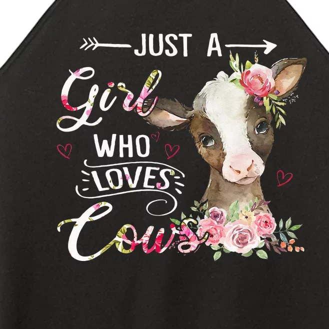 Cow Just A Girl Who Loves Cows Funny  Gifts Women’s Perfect Tri Rocker Tank