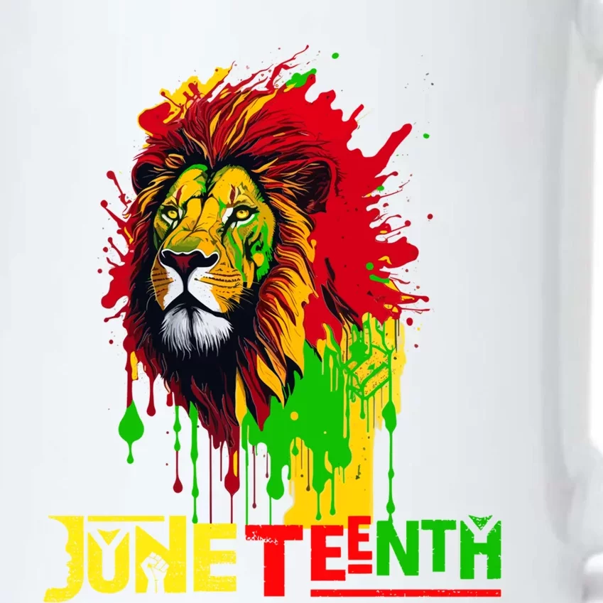 Celebrate Junenth African Lion Face Freedom Day 1865 Gift Black Color Changing Mug