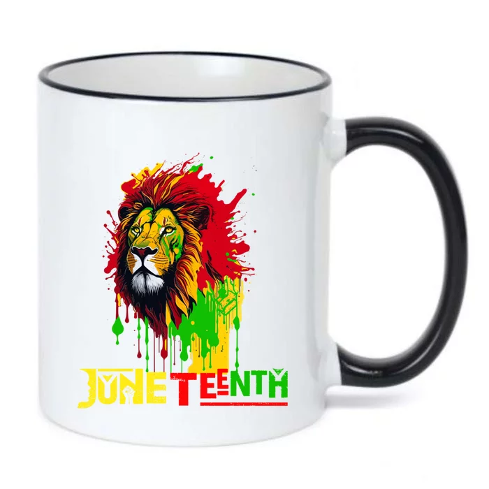 Celebrate Junenth African Lion Face Freedom Day 1865 Gift Black Color Changing Mug