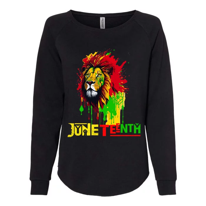 Celebrate Junenth African Lion Face Freedom Day 1865 Gift Womens California Wash Sweatshirt