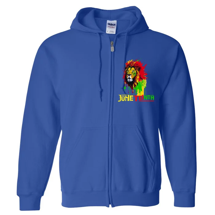 Celebrate Junenth African Lion Face Freedom Day 1865 Gift Full Zip Hoodie