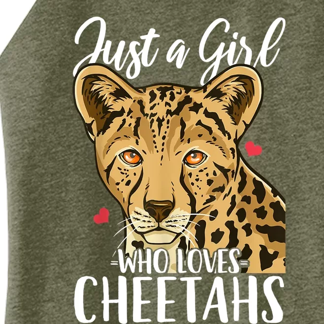 Cheetah Just A Girl Who Loves Cheetahs Cool Gift Women’s Perfect Tri Rocker Tank